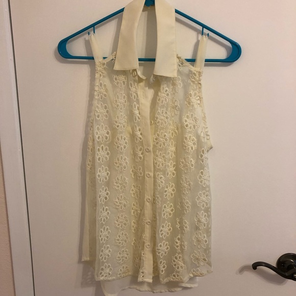 Ivory Cutout Blouse - Picture 1 of 3